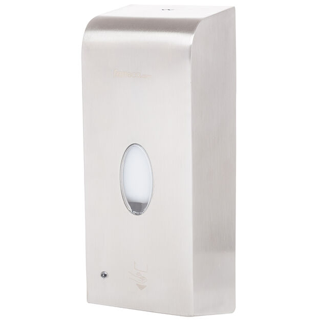 Bezdotykowy, automatyczny dozownik mydła w płynie lub płynu do dezynfekcji LAB 1000 ml, stal matowa
