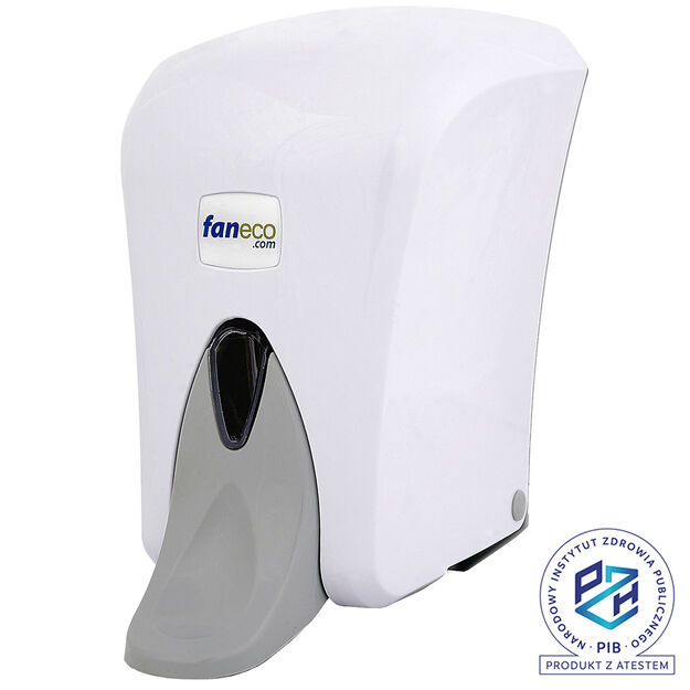 Dozownik łokciowy mydła w płynie POP 1000 ml, biały, ABS
