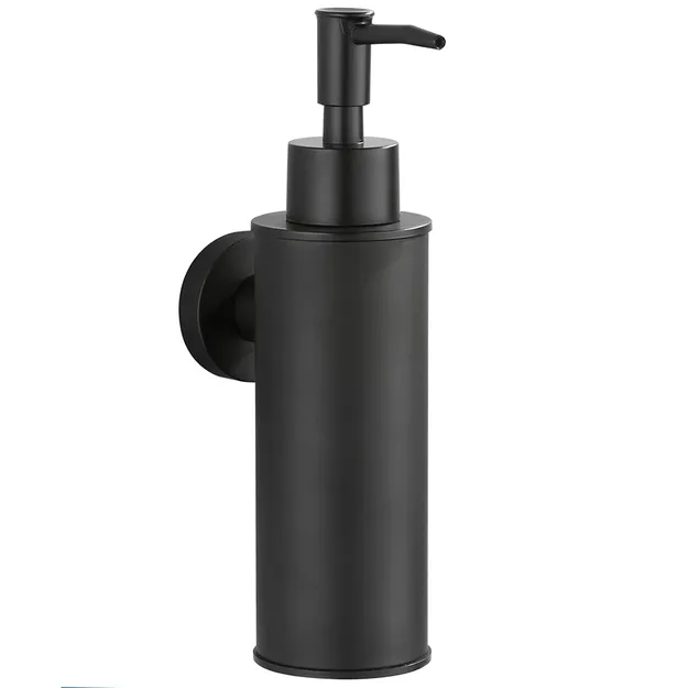 Dozownik mydła w płynie ścienny okrągły SYDNEY BLACK 170 ml